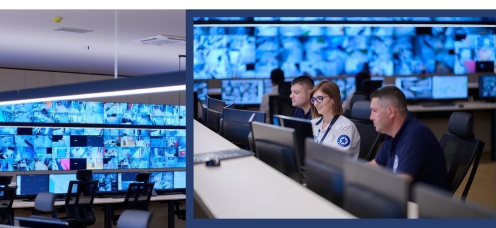Security operations center with a video wall — video surveillance integration with TRBOserver